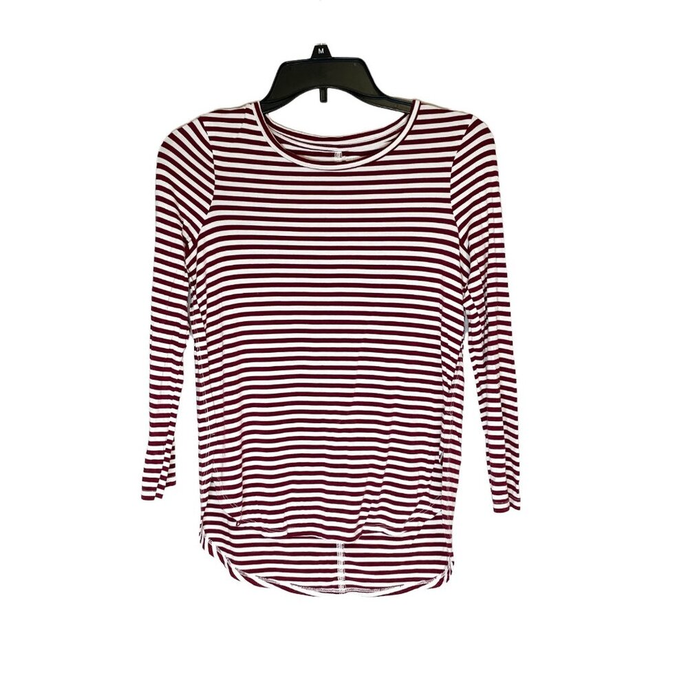 Old Navy Girls Super Soft Hi Lo Crewneck Long Sleeve Stripes Shirt Top L (10-12)